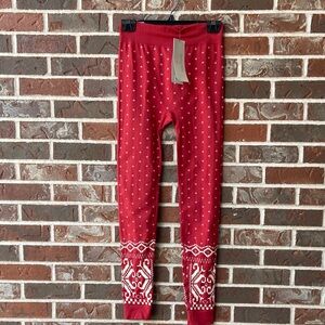 Sweaty Betty Base Layer Red and White Patterned Leggings